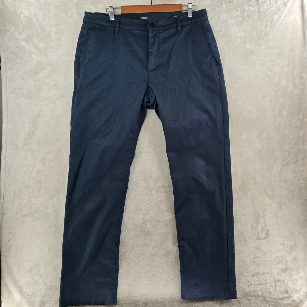 Proof Nomad Straight Leg Chino Pants Mens 36 Navy Blue Performance Stretch